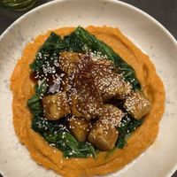 marinated tofu with sweet potato pure and spinach 🤤🤤 the best  at Barakokula in Split
