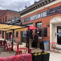 Nice outdoor eating area at Baby's On Fire in Baltimore