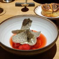 Strawberry, poppy seed crackers and cream, and bun perfection at JOLA in Vienna