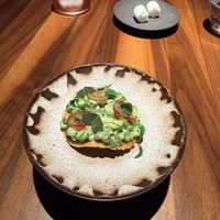 Tostada, gooseberry, string bean  at JOLA in Vienna