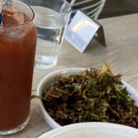 Bloody Mary and roasted Brussels   at Brekkie Shack in Columbus