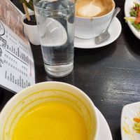 Turmeric latte at NowNow Cafe in Livingston