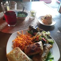 One of the Plato fuerte vegetariano that's also vegan! at Restaurante Arugula in Oaxaca