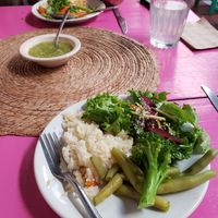 The garnishments for my mole dish. at Restaurante Arugula in Oaxaca