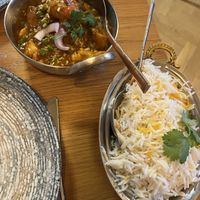I guess every meal is served with rice. So you don’t have to order side dish.  at Namaste Roskilde in Roskilde