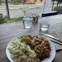 Lunch of the day! Perfect portion for a hungry vegan  at Julie's Cafe in Gothenburg