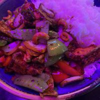 Thai Basil Tofu with Steamed Rice  at Yum Cha in Liverpool