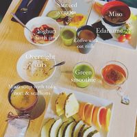 Breakfast! I normally only eat fruit for breakfast while my friend likes a continental breakfast and we were both very happy. The miso made me feel like I was back in Japan. at Yasuragi  in Saltsjo-boo