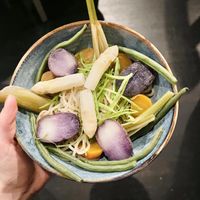 Vegetables over sweet potato noodles bowl. The spokes asparagus was amazing 😋  at Yasuragi  in Saltsjo-boo