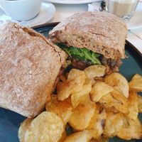 Vegan ciabatta at Busy Bee Cafe in Sliema