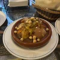 Vegetable tayin with peas, chickpeas, carrots, pumpkin and artichoke  at Tetería Petra in Cordoba