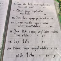 Vegetarian Menu at Jeng Noodle Thai Food & Vegetarian Food  in Bangkok