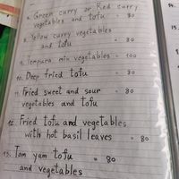 Vegetarian Menu at Jeng Noodle Thai Food & Vegetarian Food  in Bangkok
