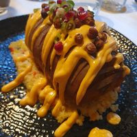 Sweetpotatoe with grains. Very tasty at Hausbrauerei im Domhof in Speyer