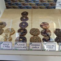 Six vegan cookie varieties (Nov 2023) at Capitán Cookie in Cadiz