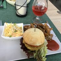 Veggie burger (vegan)  at Gerome's Canadian Restaurant and Lounge in Gottenheim