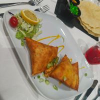 Vegan samosa at Namaste Indian Restaurant & Kings Prosecco Lounge in South Shields