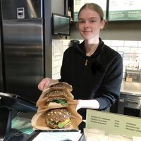 Several Vegan options including rye sandwiches  at Espresso House - Hovedbanegården in Copenhagen