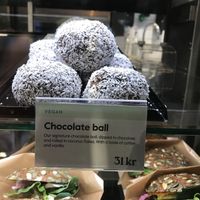 Vegan chocolate balls  at Espresso House - Hovedbanegården in Copenhagen
