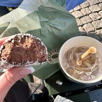 Chocolate ball and coconut iced latte  at Espresso House - Hovedbanegården in Copenhagen
