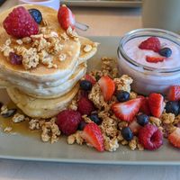 The best vegan pancakes at Plant Faced Coffee Shop in Hadleigh
