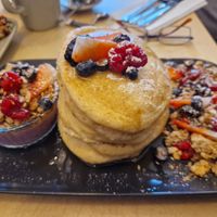 Pancake 'tower' at Plant Faced Coffee Shop in Hadleigh