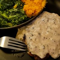 Plant based steak with mushroom sauce at Spur  in Malmesbury