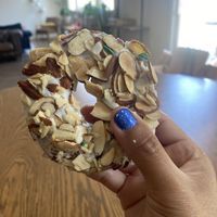 Vegan White Glaze Donut | Ignore Crumbs on My Thumb 🤪  at Donuts and Yogurt in Tracy