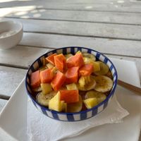 Porridge with fresh fruits   at Green Coconut Restaurant in Tangalle