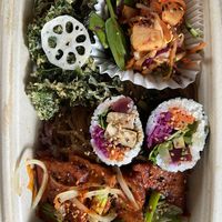 Bento box with spicy tofu steak, to-go  at Made in House in Seattle