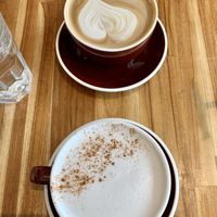 Made in house cashew hemp milk cardamom steamer and a dirty chai latte  at Made in House in Seattle