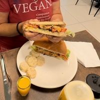 100% Vegan Cafe, fresh, tasty, seasonal food, that doesn’t scream! I had a huge ‘Ftira’ sandwich with sweet potato with rosemary and garlic sauce. Delicious and filling and o at Nura by Natural Health Malta in Mellieha