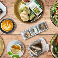 A great selection of nutritious and delicious salads and breakfast options. Plus little plates of tasty dips and snacks. at Cafe@62 in Brighton