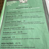 All day breakfast menu.  at Cafe@62 in Brighton
