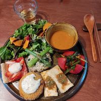 One dish option (the soup was really really good!) at Santosha 산토샤 in Jeju