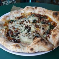 I customized their tempeh pizza, swapping out olive oil for apricot jam at Sfizio Pizza in Durham