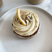 Lemon-poppy seeds cupcake  at lu & i in Montreal