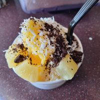Dole whip Pina colada with oreo topping at Universal Studios - Chill Ice Cream in Orlando