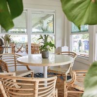 Indoor seating  at Palmys in San Diego