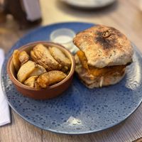 Milanesa burger  at Tulia in Medellin