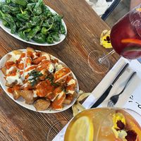 Patatas Brava and Padron Peppers were really good! Had some nice Sangrias as wel (portion fishbowl size).  at Mimo's Born in Barcelona