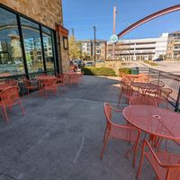 Plenty of outside seating. at Rosen's Bagel Co in Austin
