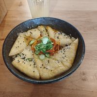 Pumpkin curry ramen with tofu at BON - Milady Horákové in Prague