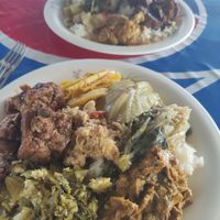 Mixed plates with rice at Paa Tim ร้านอาหารเจป้าติ๋ม in Krabi