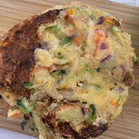 The burger patty   at Verde Maçã in Terceira