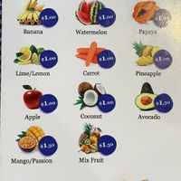 Shakes/Juices menu  at EASTanbul in Siem Reap