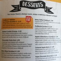 Desserts at Brewers Fayre - Bristol Lewins Mead in Bristol