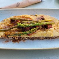 Hummus, asparagus and sundries tomatoes - 😋 at Lasai Maitia in San Sebastian