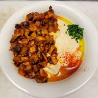 Hummus mushrooms at Hummus Yummy in Valley Village