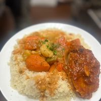 Tuesday special: kuskus topped with vegetables and mafrum 🔥🔥 at Hummus Yummy in Valley Village